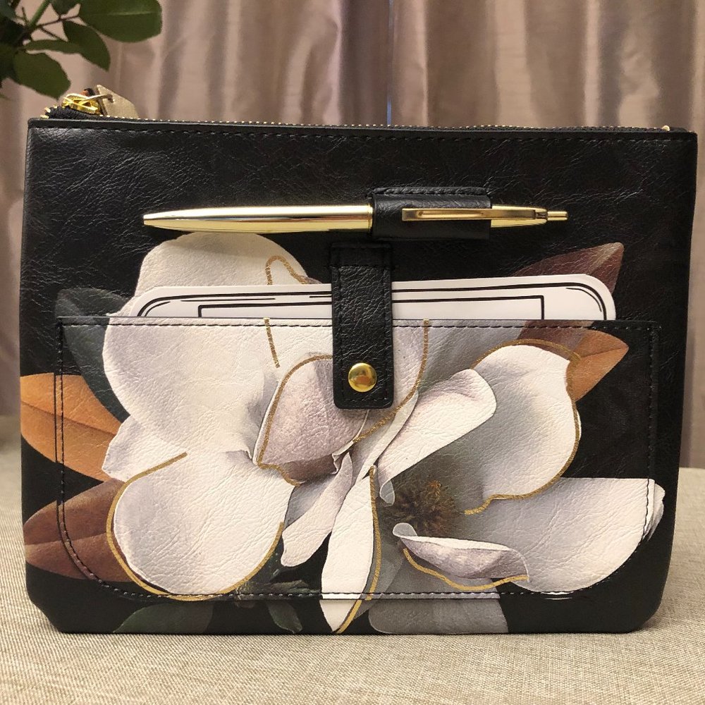 Indigo Grab-and-go Vinyl Pouch for pencils or cosmetics.